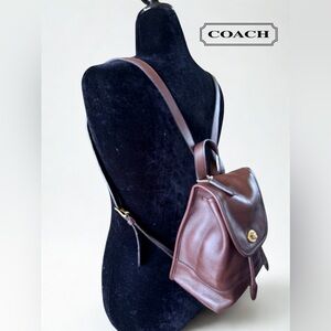 ✨PRISTINE Vintage COACH Mahogany Leather Mini Daypack Backpack 9960